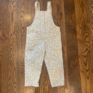 Zara Kids Beige Flower Print Overalls